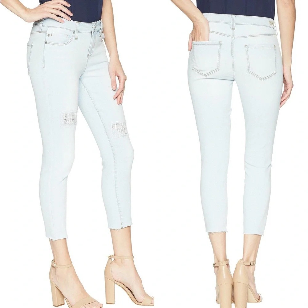 Liverpool Alec SunPeak Mended Mid-rise Cropped Skinny Jeans Light Wash 4 Women’s